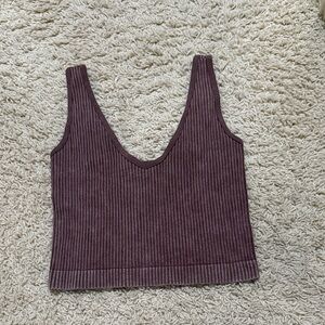 brown tank top